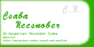 csaba mecsnober business card